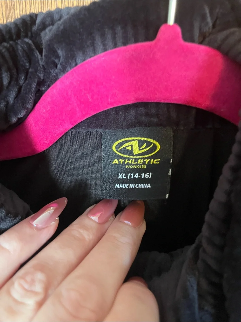 Athletic Works Black Jacket with Pink Hanger Accent